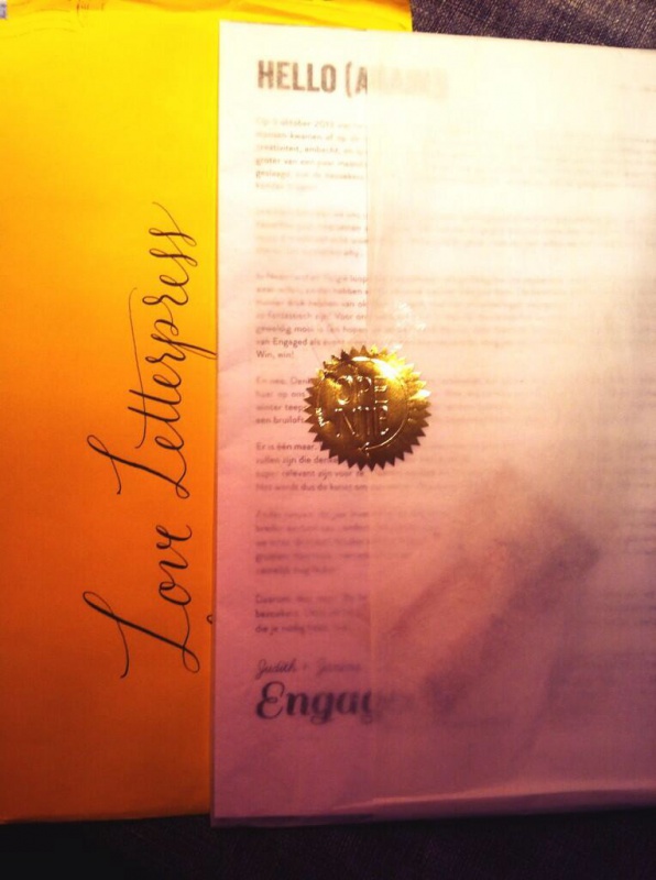 Engaged 2014 Love Letterpress Trouwkaarten letterpress