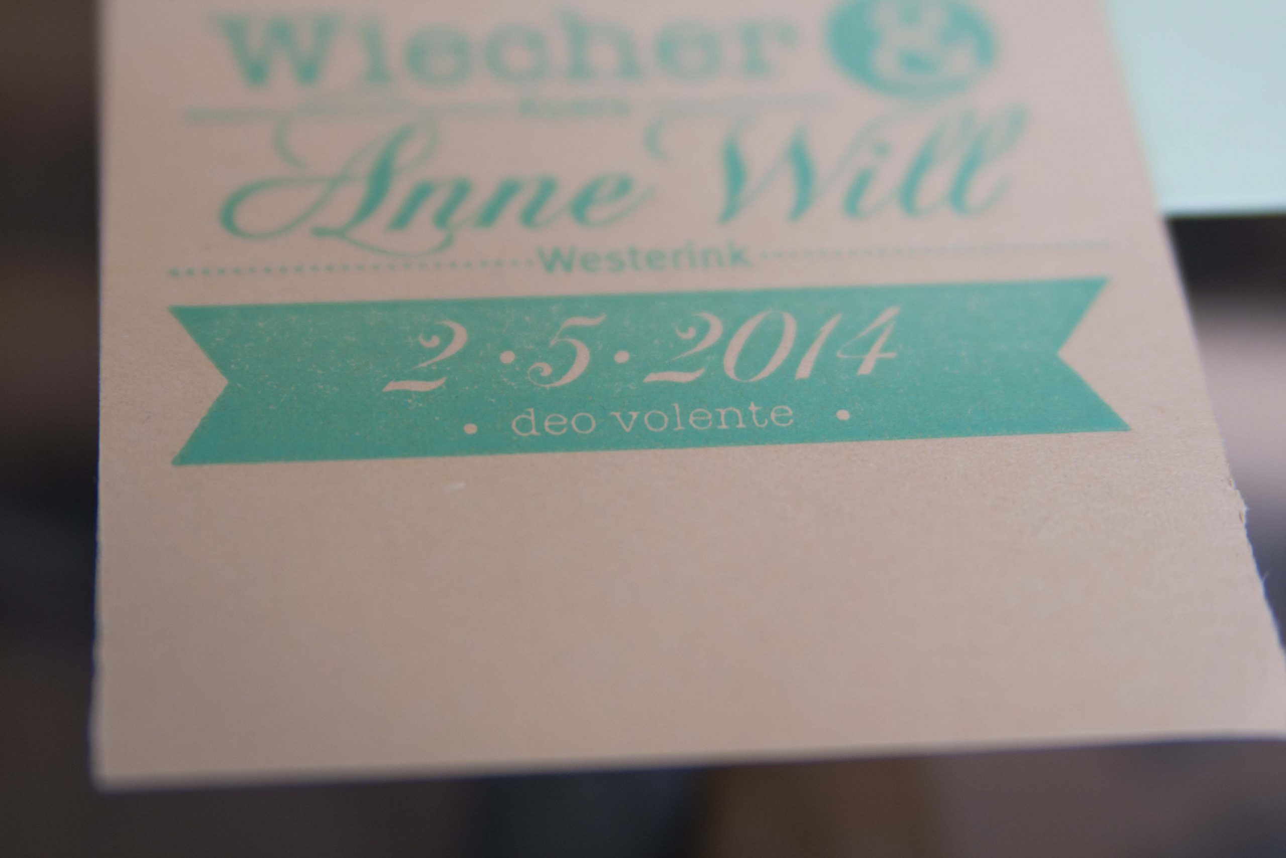Letterpress trouwlabels kraft details