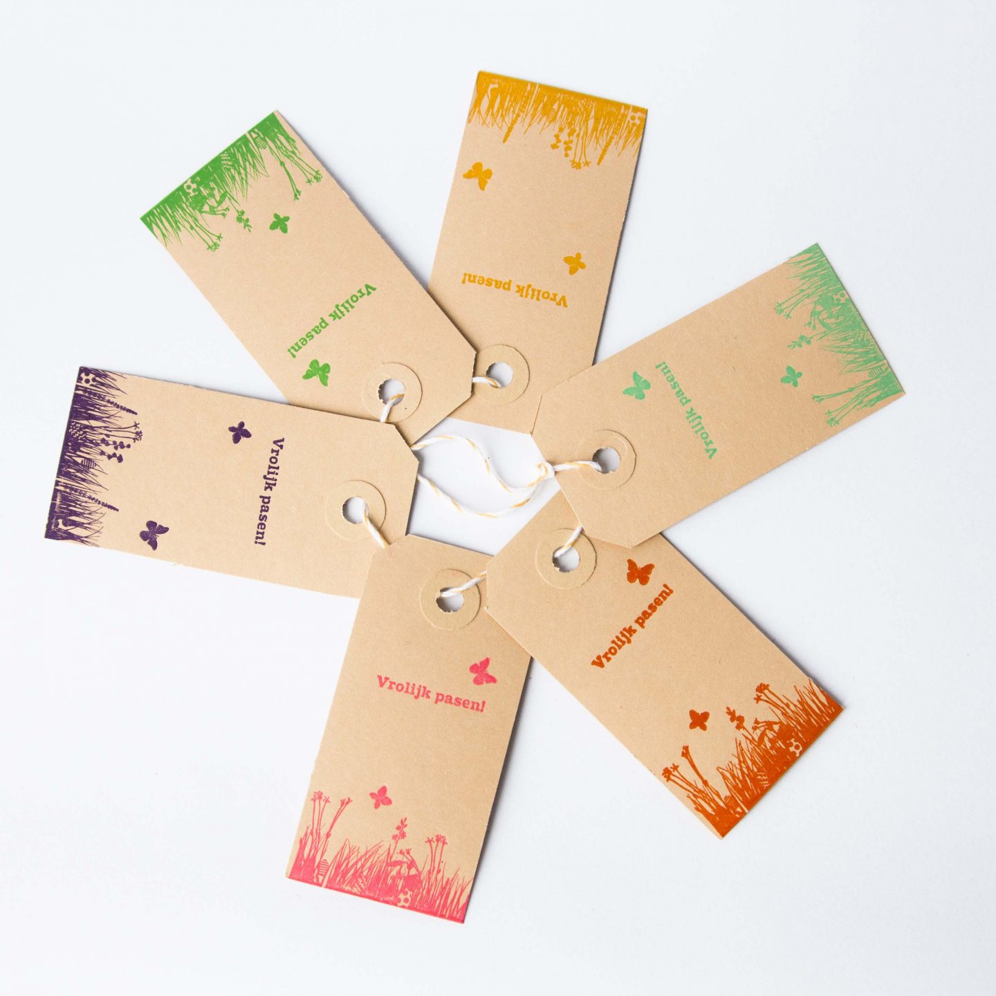 Labels letterpress voor Pasen