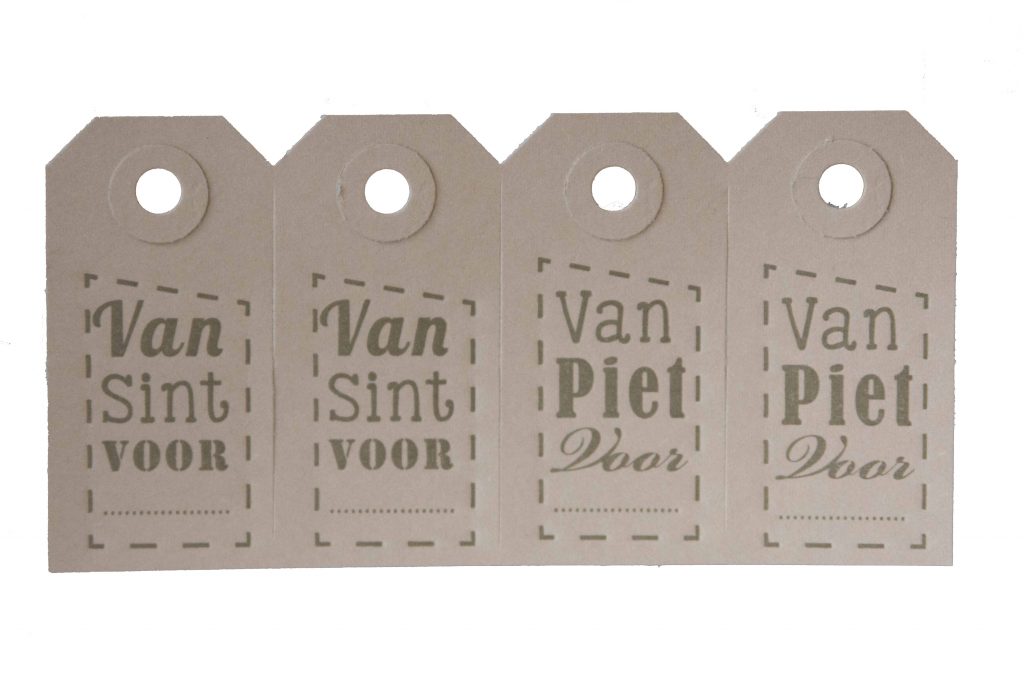 Sint en Piet labels- Sinterklaas- Sint cadeau- inpakken- goud 