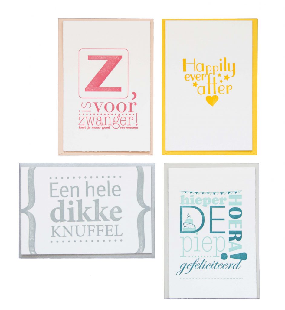 Letterpress_kaarten_set_Feest_wenskaarten-zwanger- verjaardag-getrouwd-knuffel